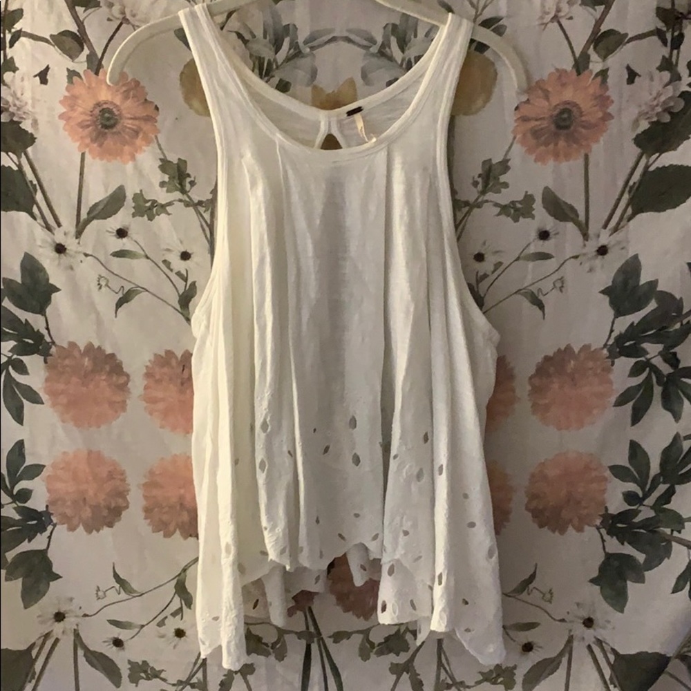 Free People White Lace Tank-top